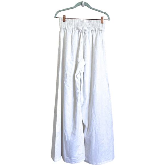 Otis & Maclain Wide Flare Leg Womens Pants Size S White Boho High Rise Lagenlook - Picture 2 of 7